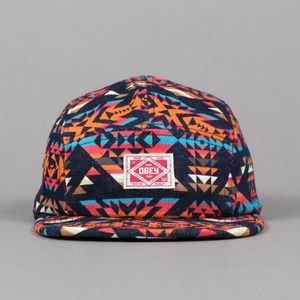 Obey Navajo Propaganda Tribal Print 5 Panel Hat